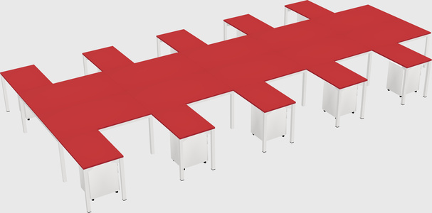 Shared l-shaped desk