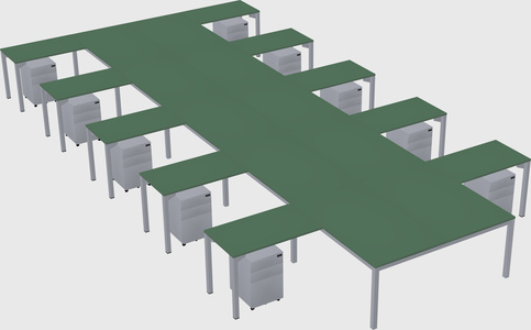 Shared l-shaped desk