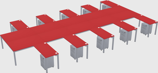Shared l-shaped desk