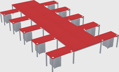 Shared l-shaped desk
