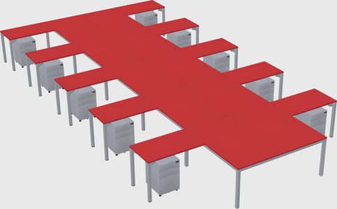 Shared l-shaped desk