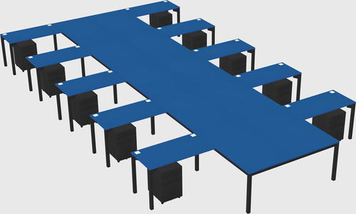 Shared l-shaped desk