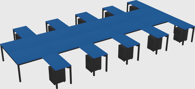 Shared l-shaped desk