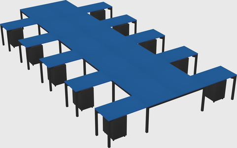 Shared l-shaped desk