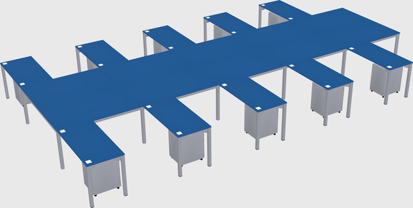 Shared l-shaped desk