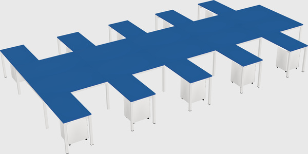 Shared l-shaped desk