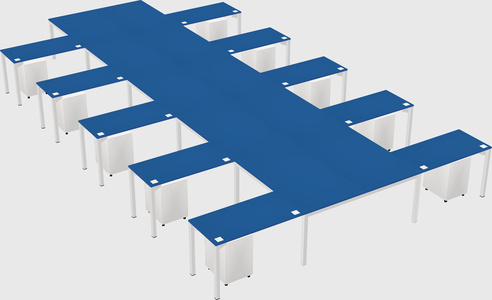 Shared l-shaped desk