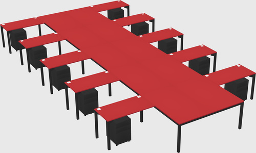 Shared l-shaped desk