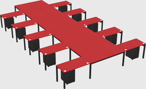 Shared l-shaped desk