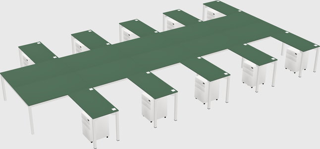 Shared l-shaped desk