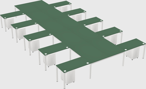 Shared l-shaped desk