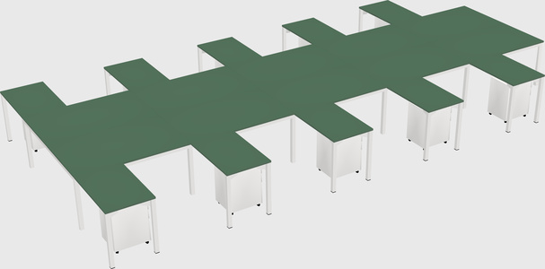 Shared l-shaped desk