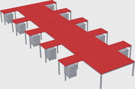 Shared l-shaped desk