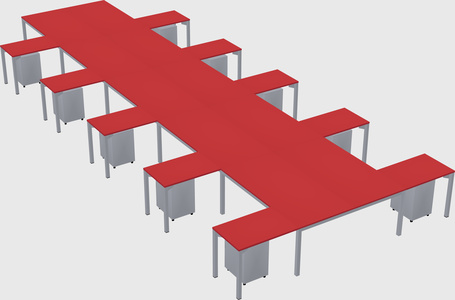 Shared l-shaped desk