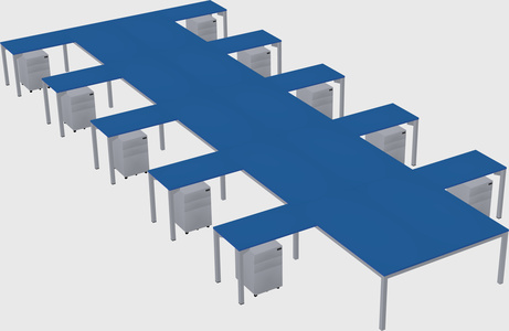 Shared l-shaped desk