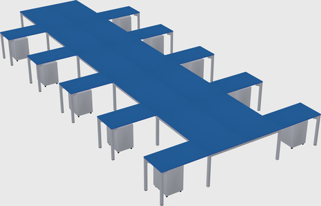 Shared l-shaped desk