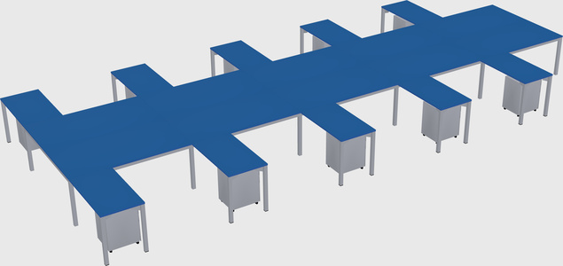 Shared l-shaped desk