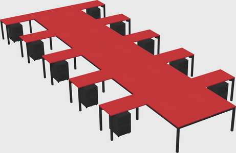 Shared l-shaped desk