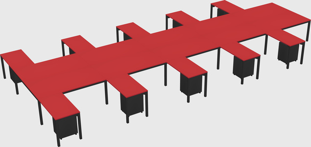 Shared l-shaped desk