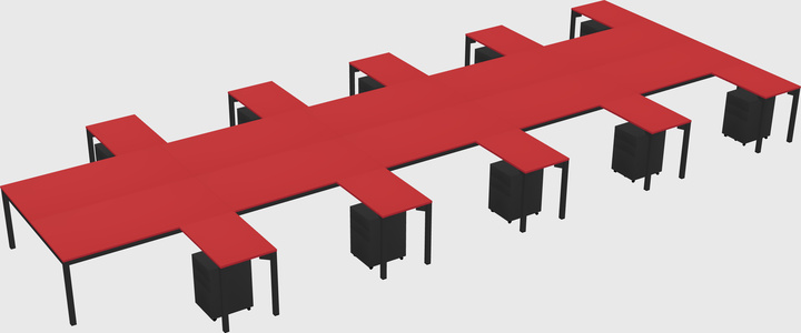 Shared l-shaped desk