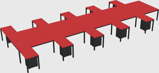 Shared l-shaped desk