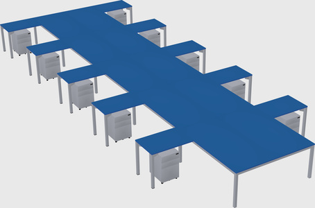 Shared l-shaped desk