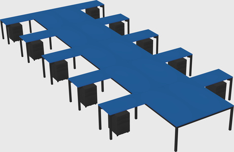 Shared l-shaped desk