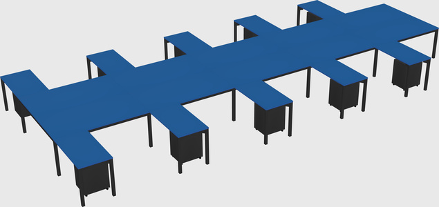 Shared l-shaped desk