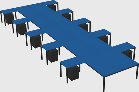 Shared l-shaped desk