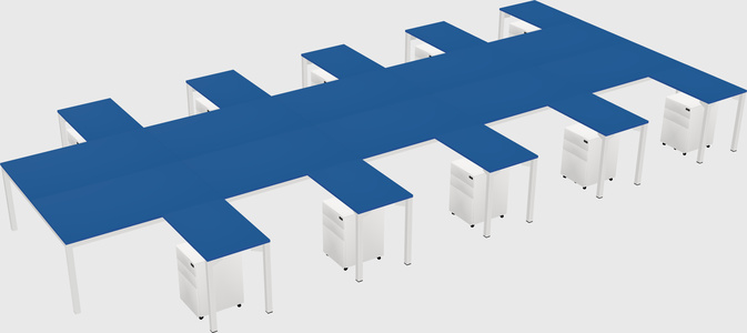 Shared l-shaped desk