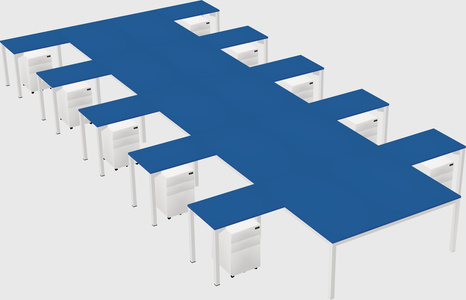 Shared l-shaped desk