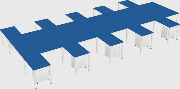 Shared l-shaped desk