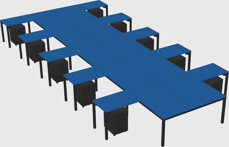 Shared l-shaped desk