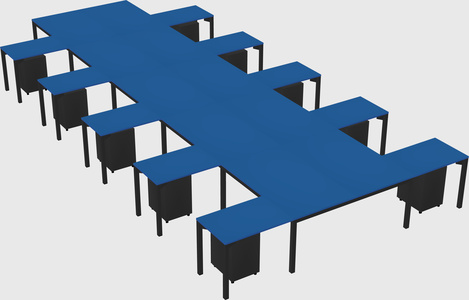 Shared l-shaped desk