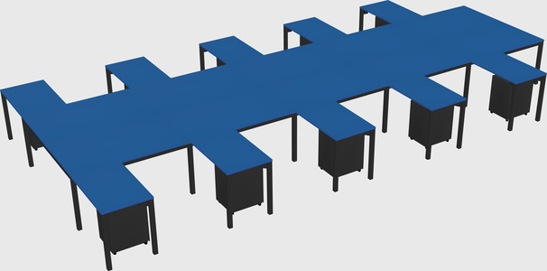 Shared l-shaped desk
