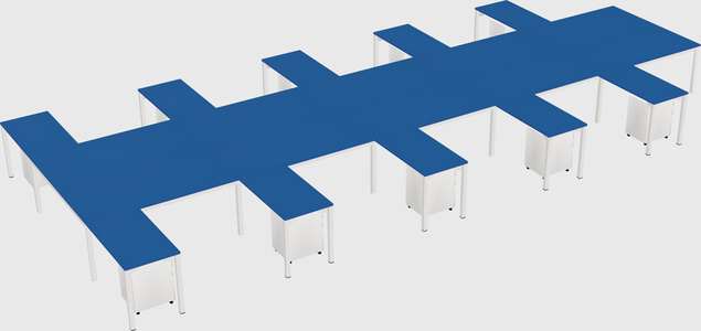 Shared l-shaped desk
