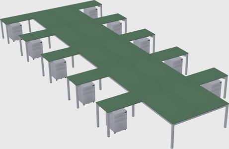 Shared l-shaped desk