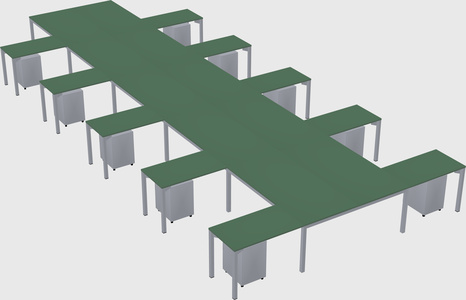 Shared l-shaped desk