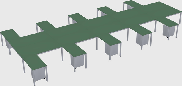 Shared l-shaped desk