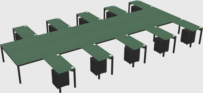 Shared l-shaped desk