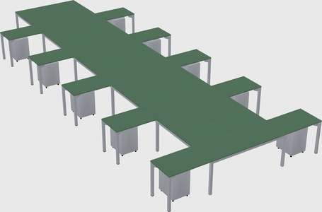 Shared l-shaped desk