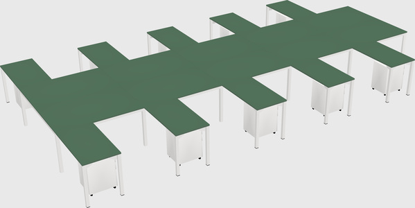 Shared l-shaped desk
