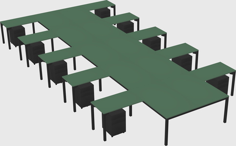 Shared l-shaped desk