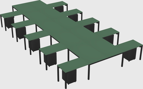 Shared l-shaped desk