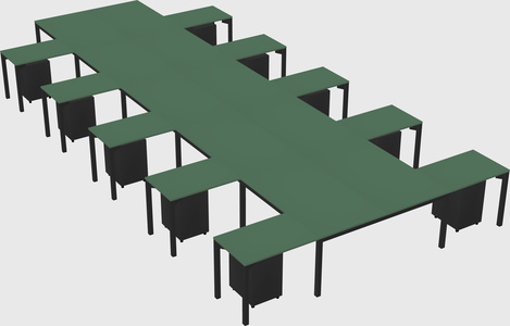 Shared l-shaped desk