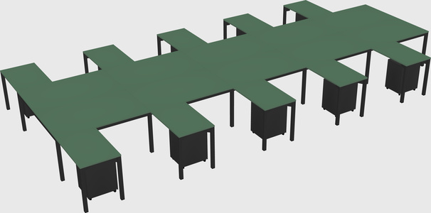 Shared l-shaped desk