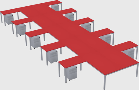 Shared l-shaped desk