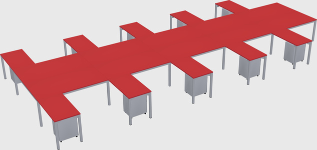 Shared l-shaped desk