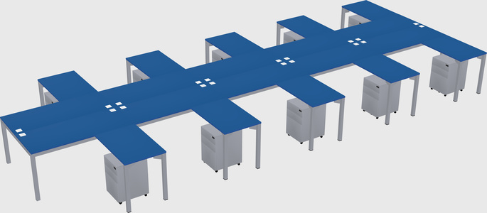 Shared l-shaped desk
