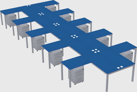 Shared l-shaped desk